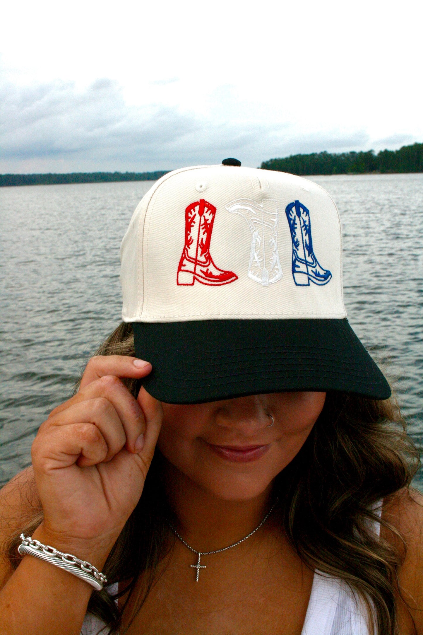 Red, White, & Blue Cowgirl Boot Hat