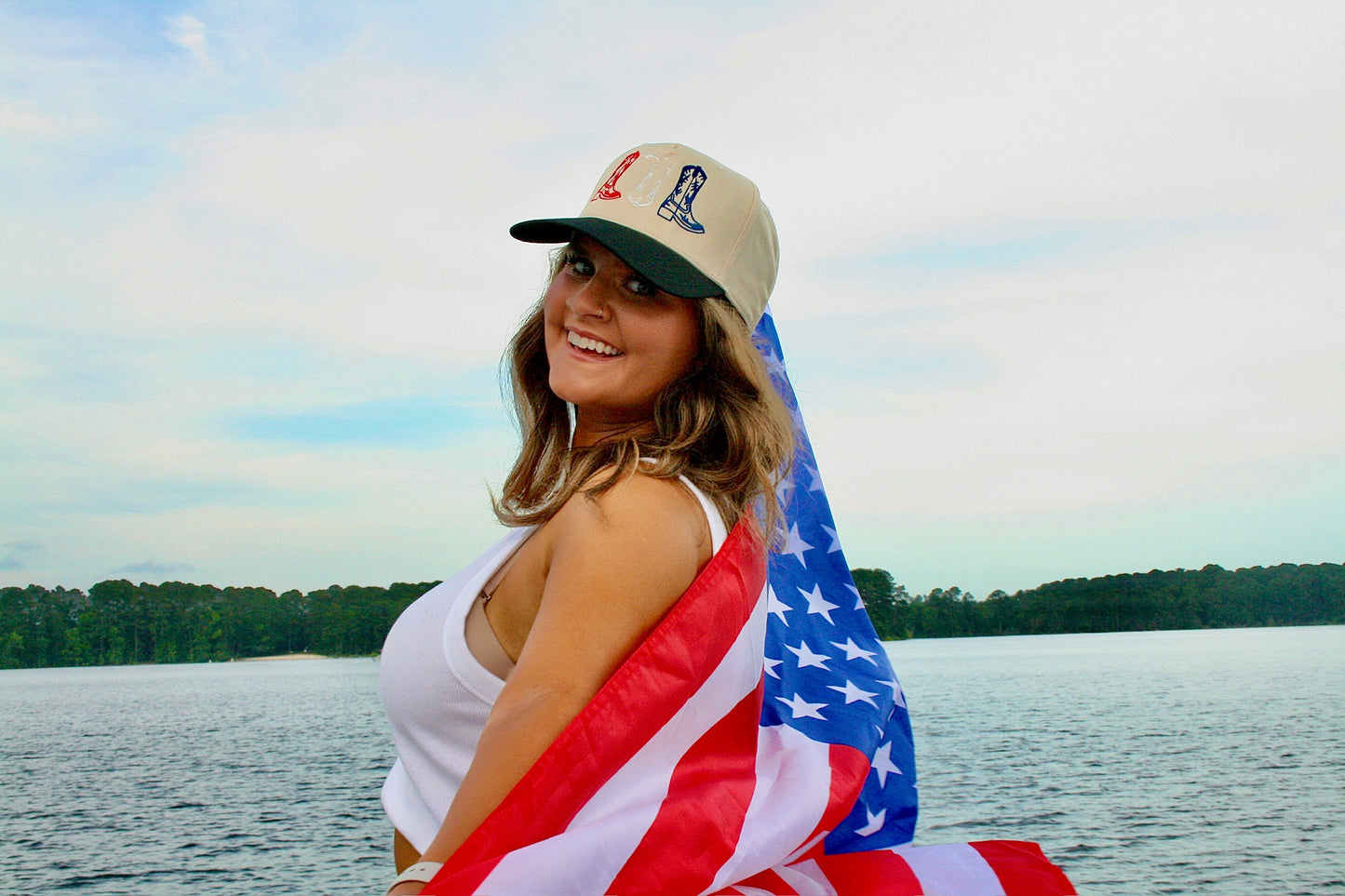 Red, White, & Blue Cowgirl Boot Hat