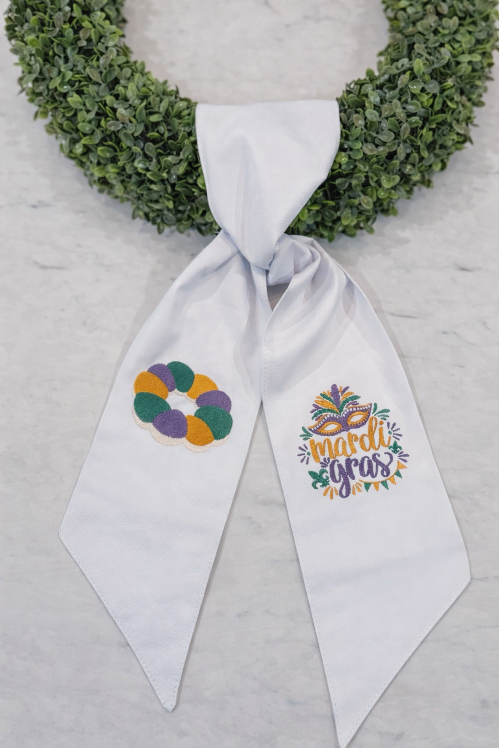 Mardi Gras Wreath Sash