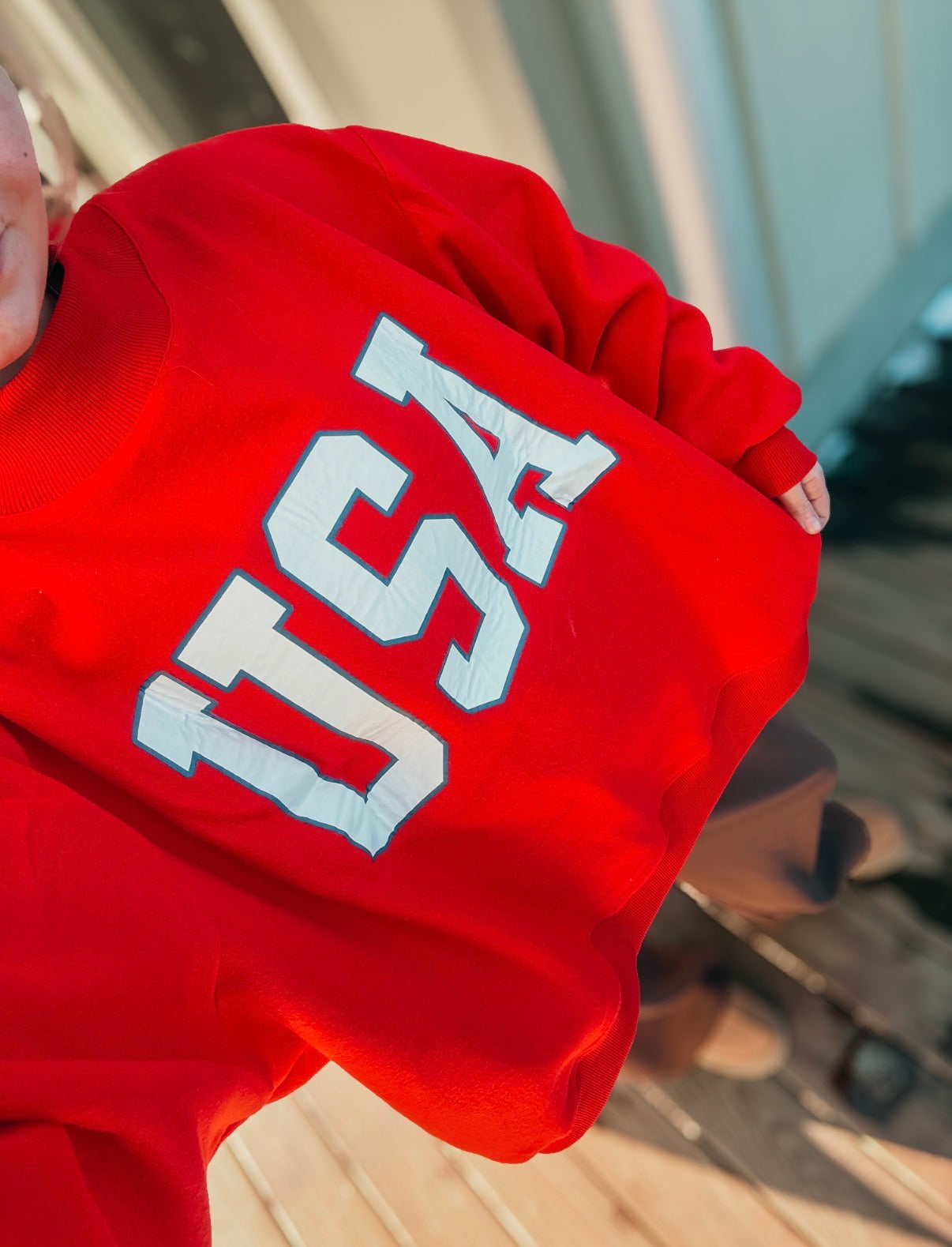 USA & Flag Reversible Mock Neck Sweatshirt