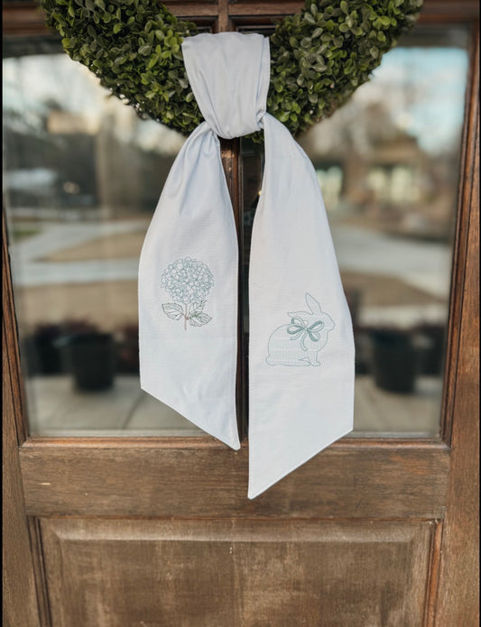 Hydrangea Bunny Wreath Sash